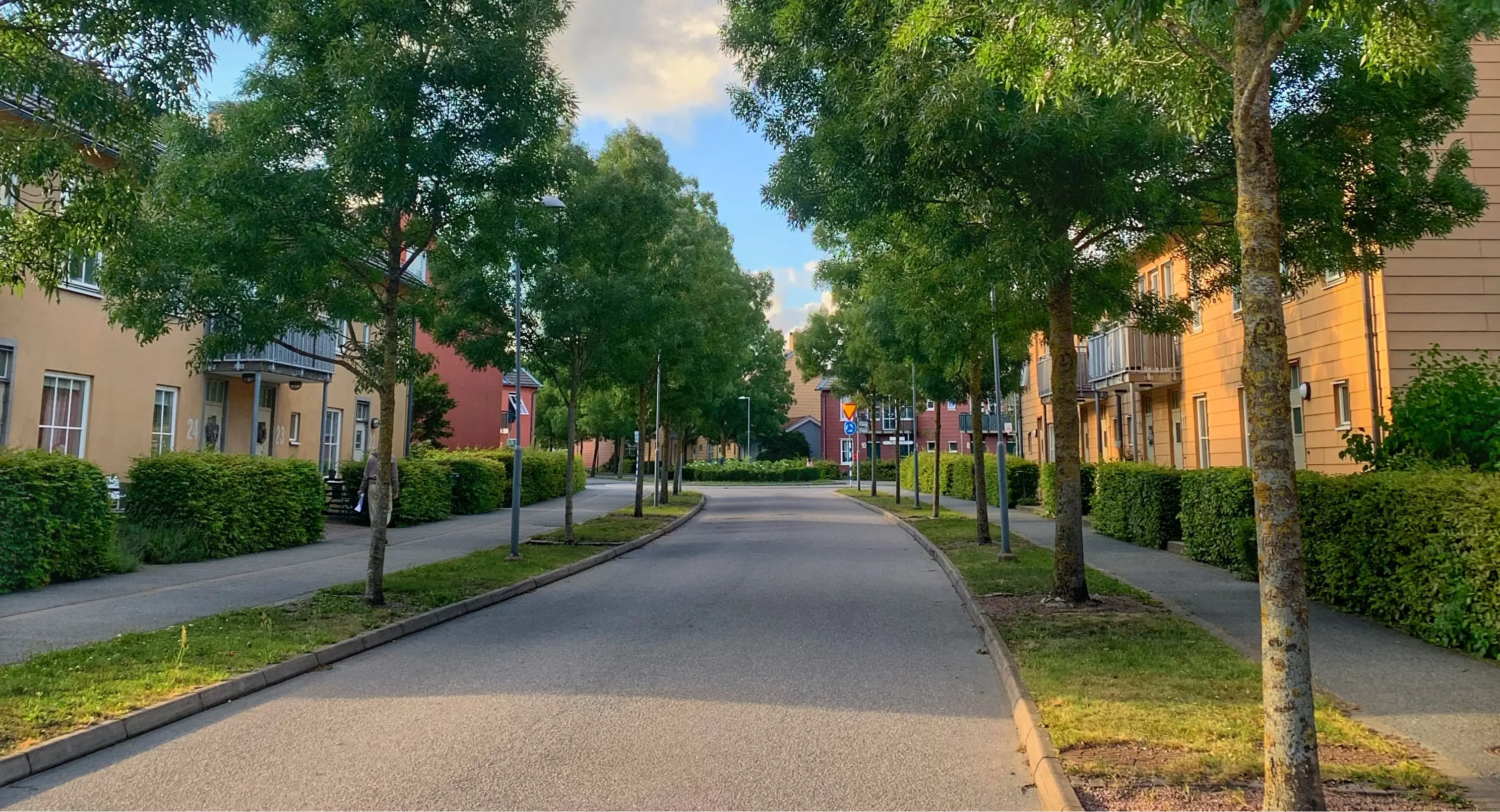 Bostadshusen i Amhults Trädgårdsstad